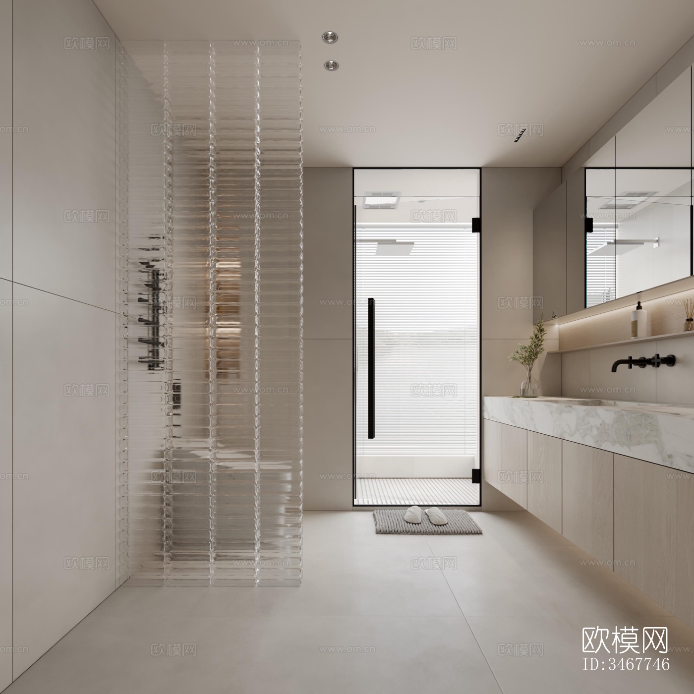 现代大平层效果图下载（渲染图6）