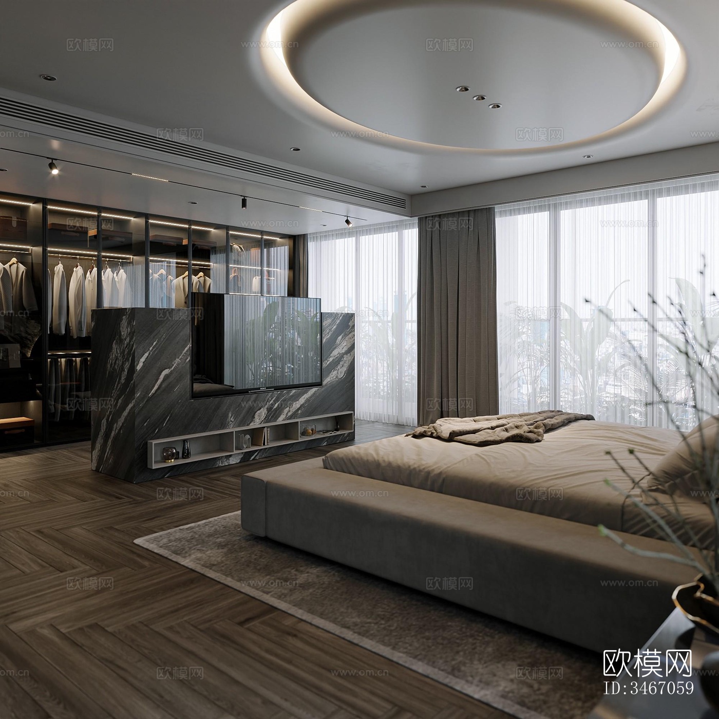现代卧室效果图下载（渲染图2）