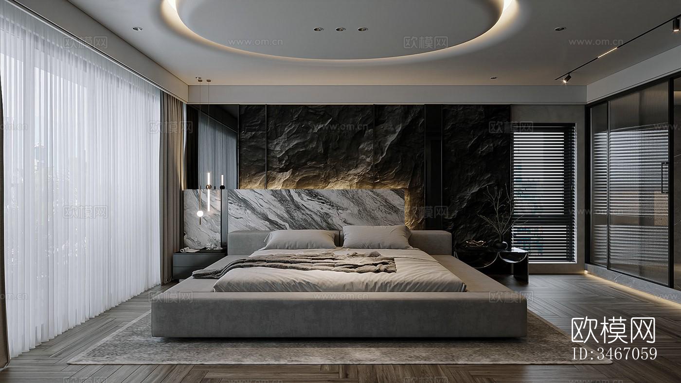 现代卧室效果图下载（渲染图12）