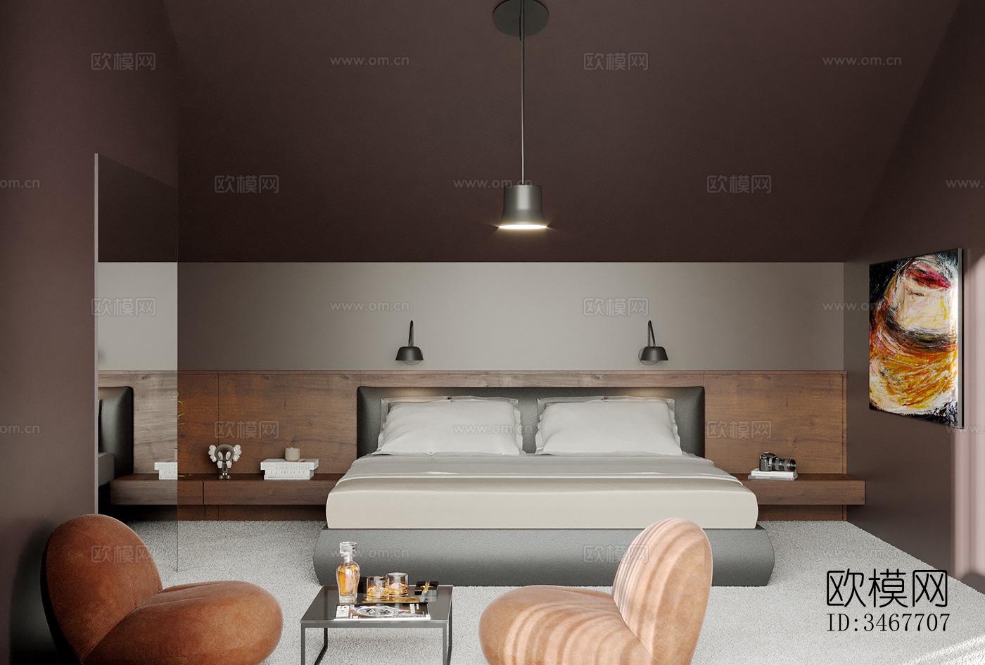 现代大平层效果图下载（渲染图16）