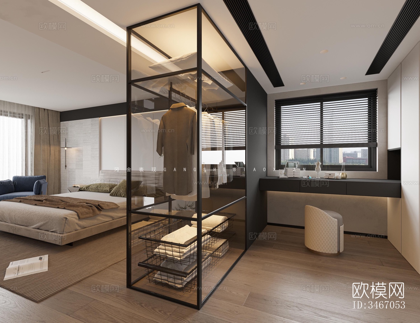 现代卧室效果图下载（渲染图2）