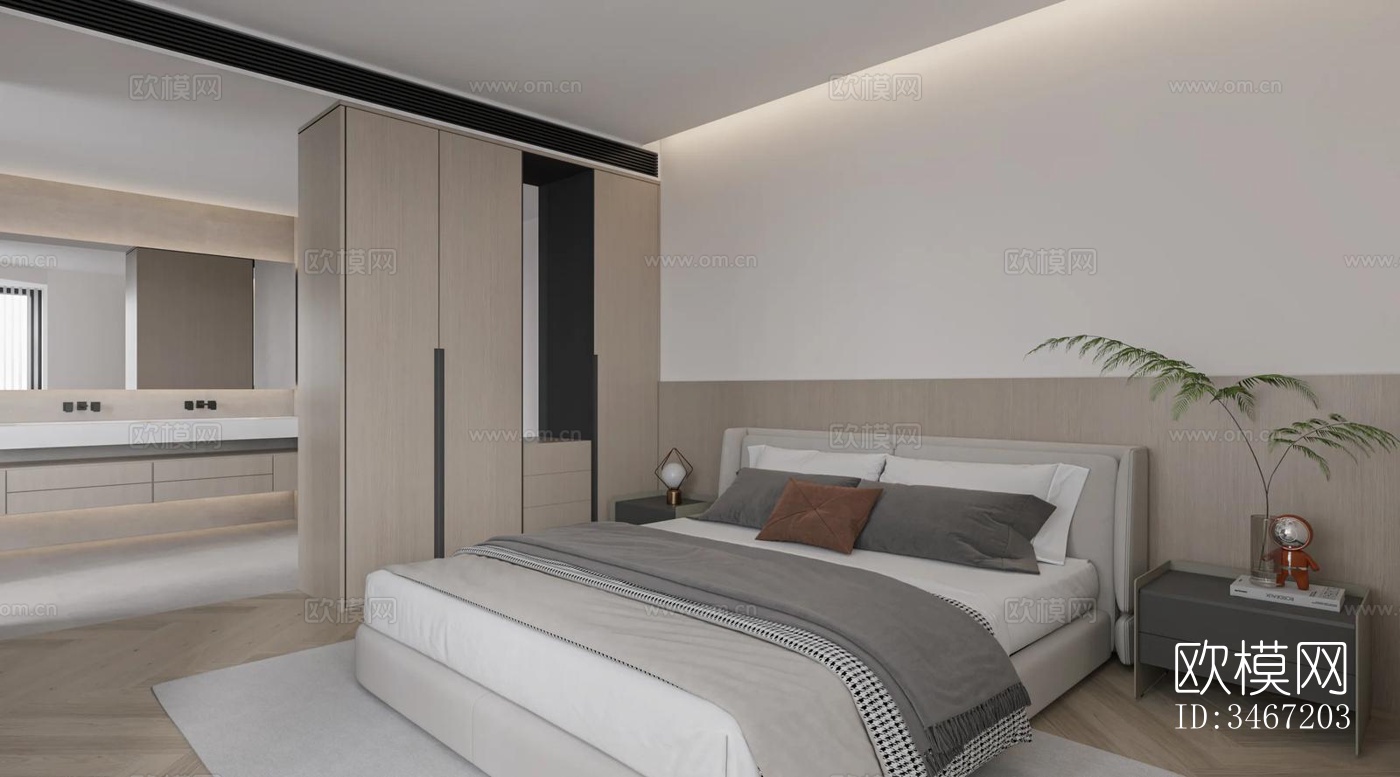 现代大平层效果图下载（渲染图12）