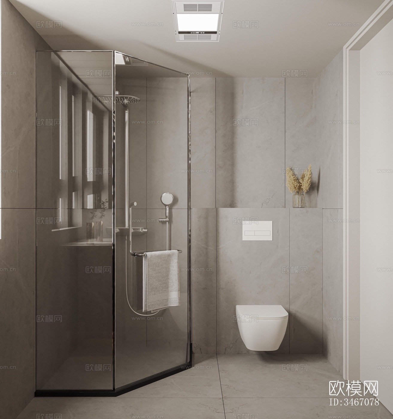 现代卫生间效果图下载（渲染图4）