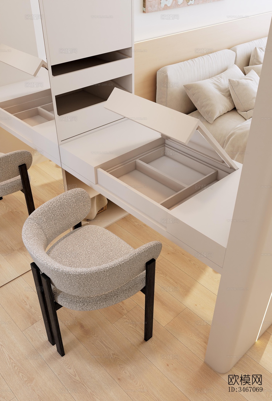 现代卧室效果图下载（渲染图4）