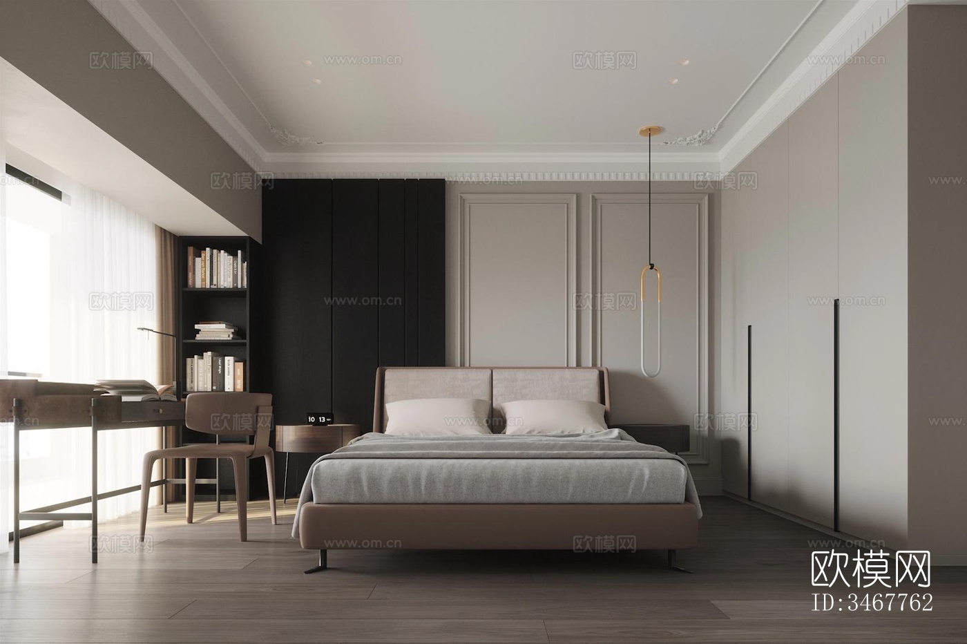 现代大平层效果图下载（渲染图7）