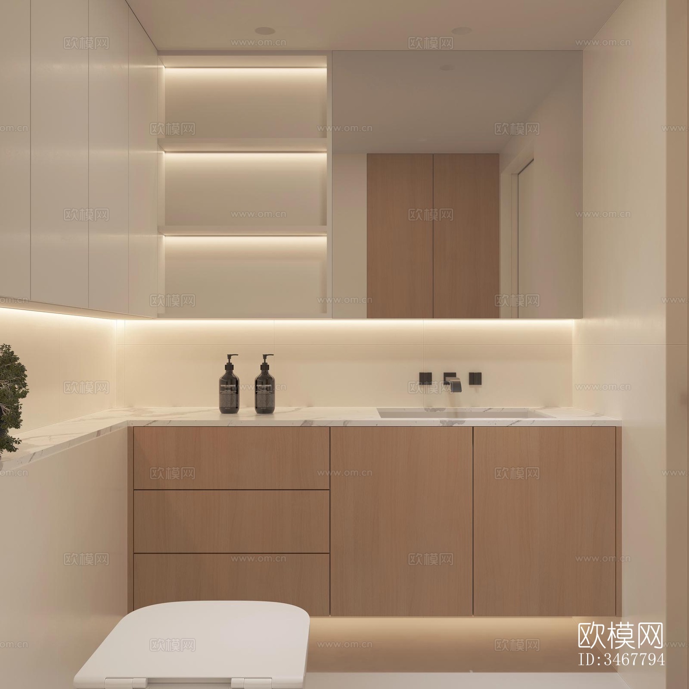 现代大平层效果图下载（渲染图10）