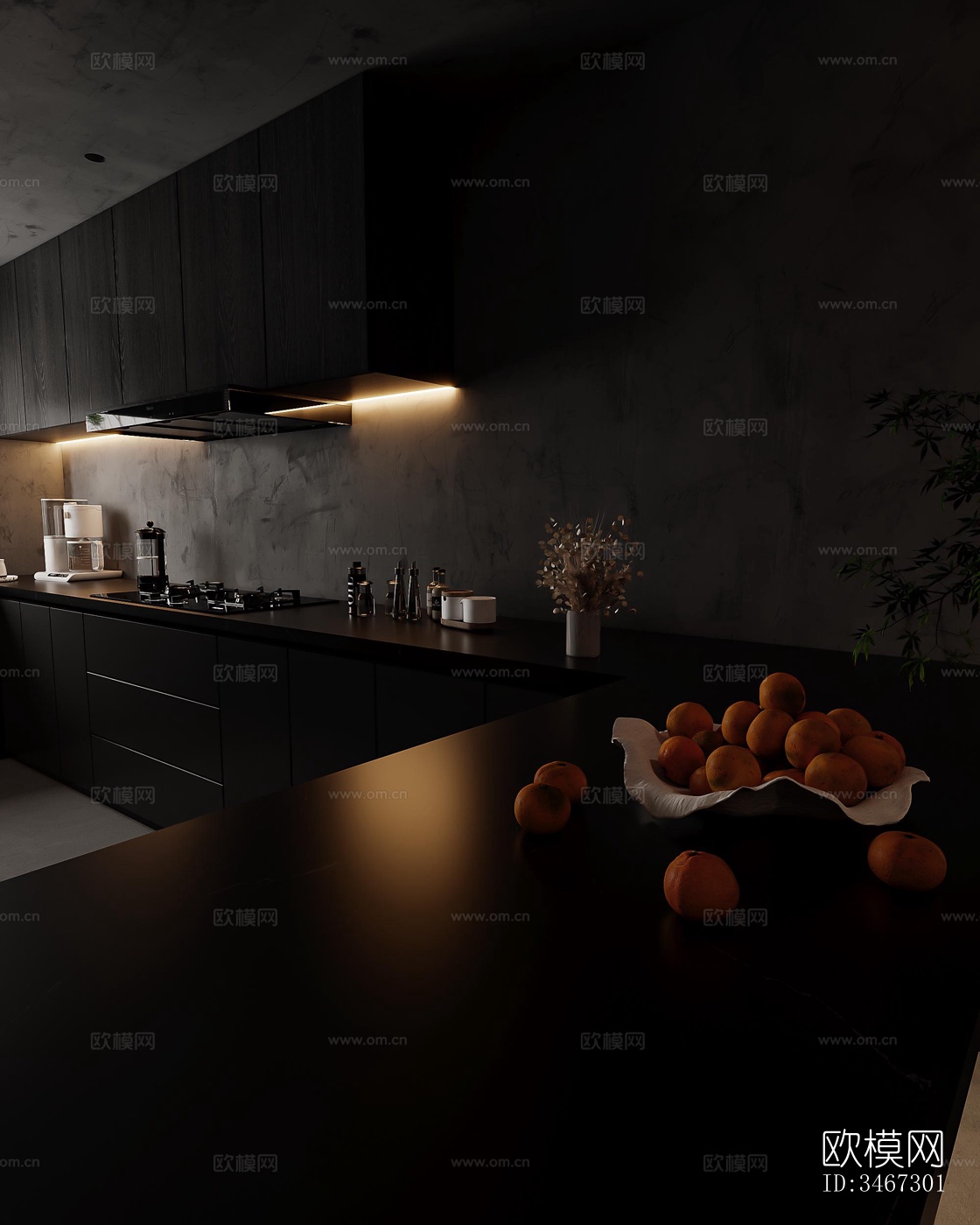 现代大平层效果图下载（渲染图6）