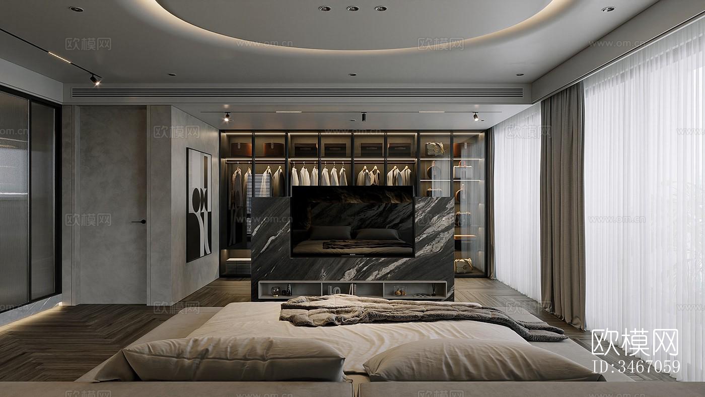 现代卧室效果图下载（渲染图7）