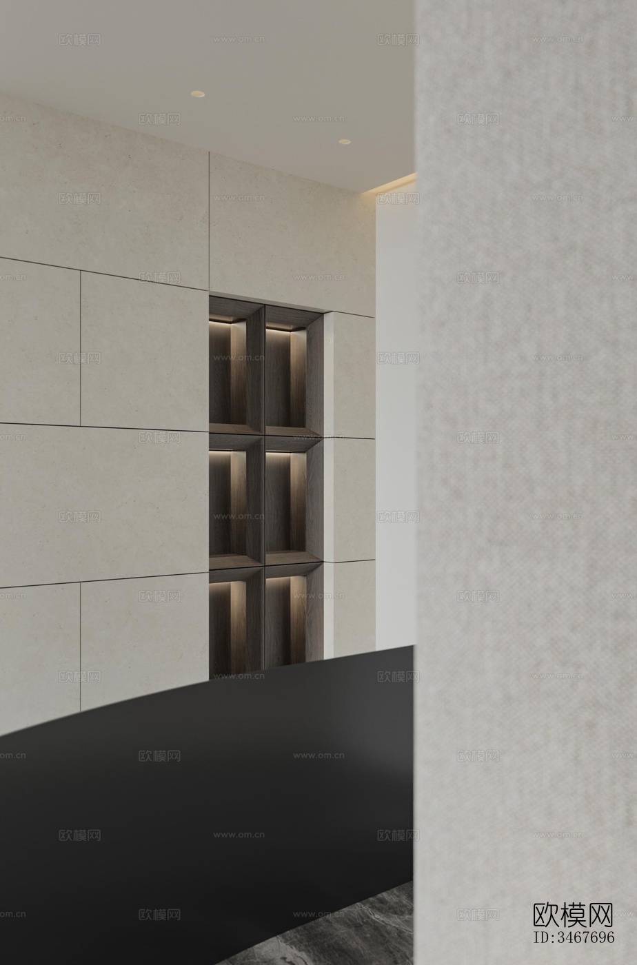 现代大平层效果图下载（渲染图9）