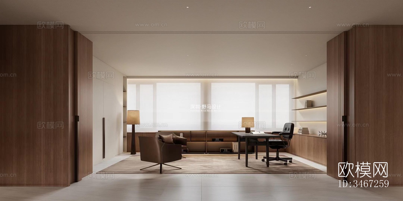 现代大平层效果图下载（渲染图5）