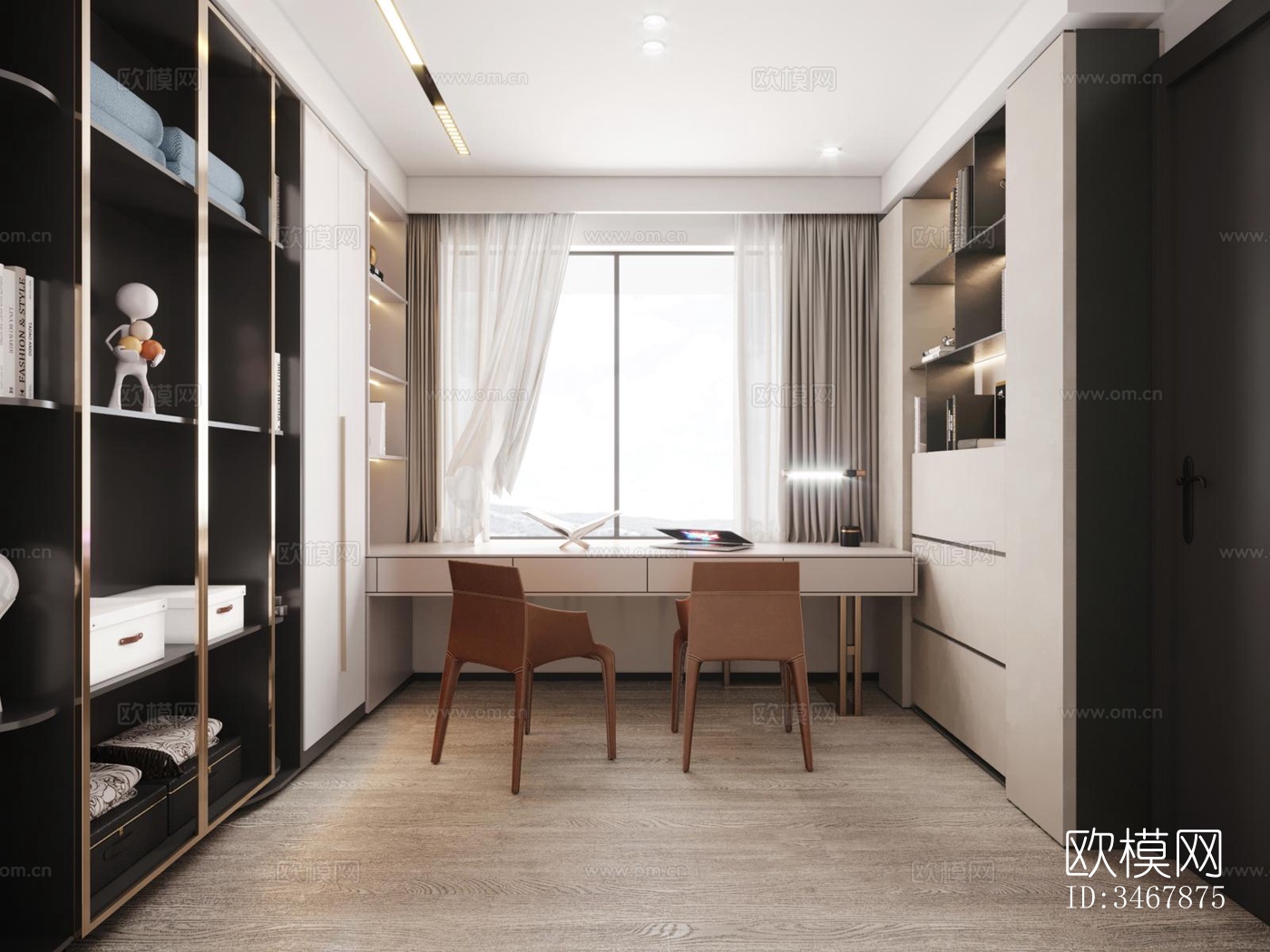 现代大平层效果图下载（渲染图10）