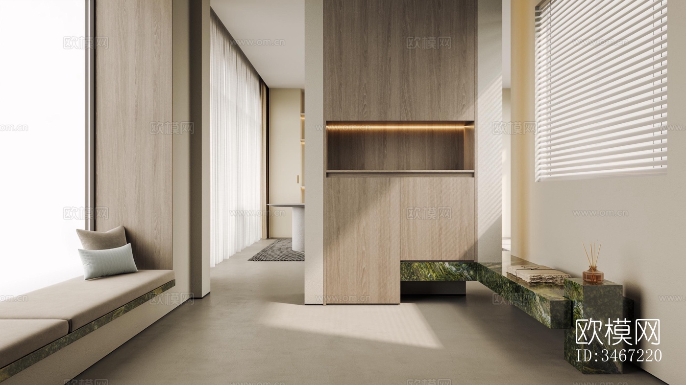 现代大平层效果图下载（渲染图12）