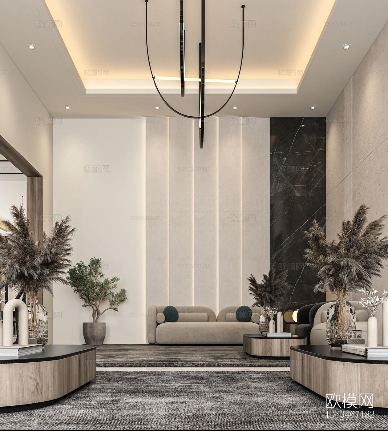 现代大平层效果图下载（渲染图17）