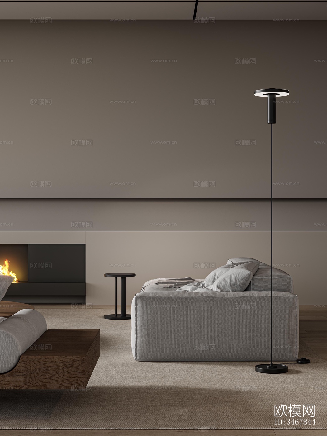 现代大平层效果图下载（渲染图10）