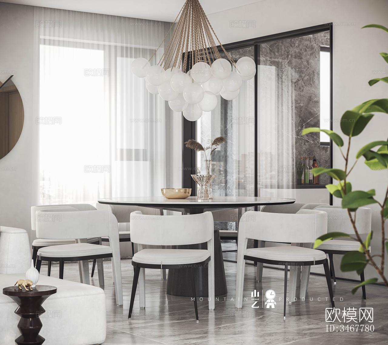 现代大平层效果图下载（渲染图4）