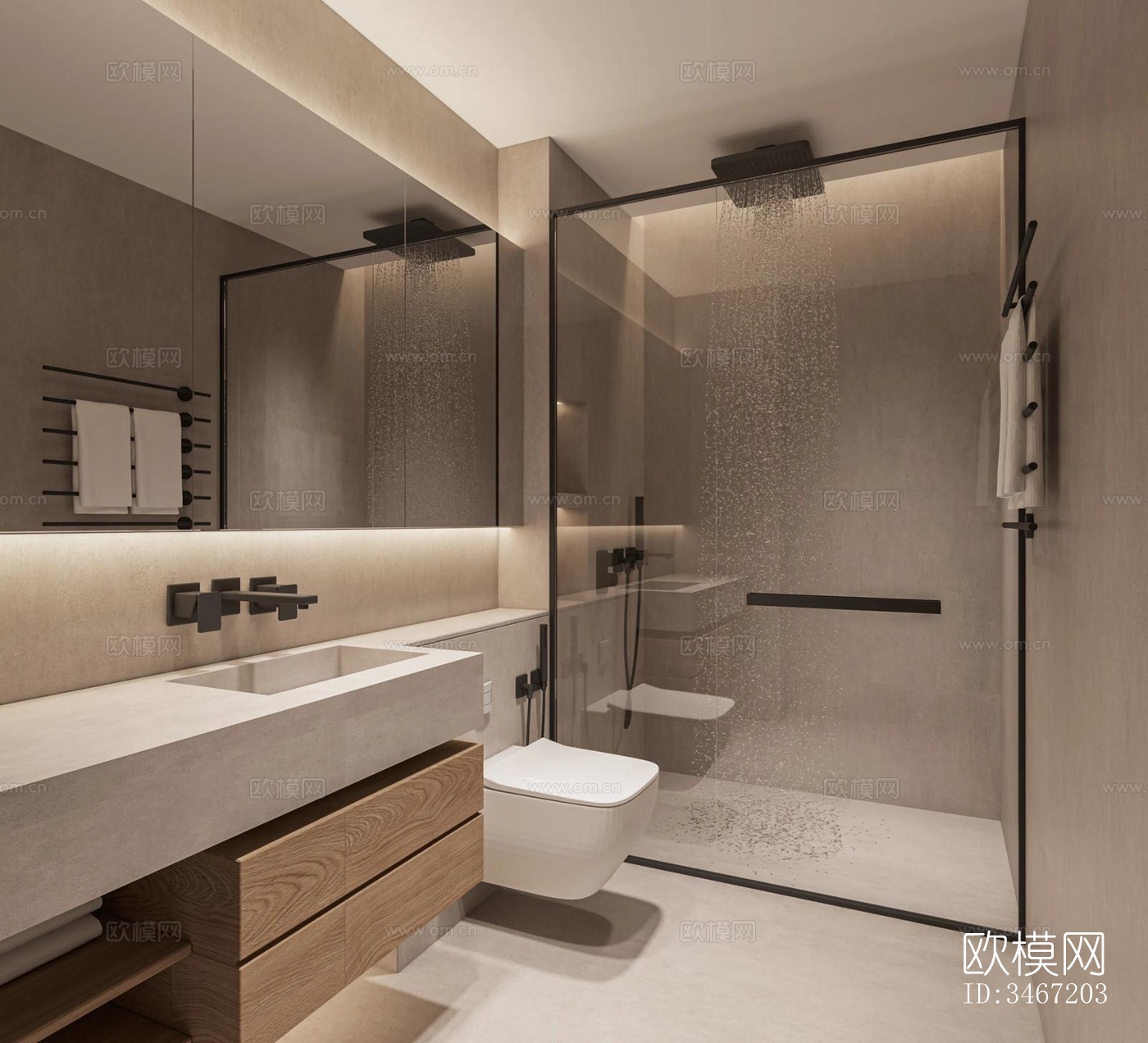 现代大平层效果图下载（渲染图17）