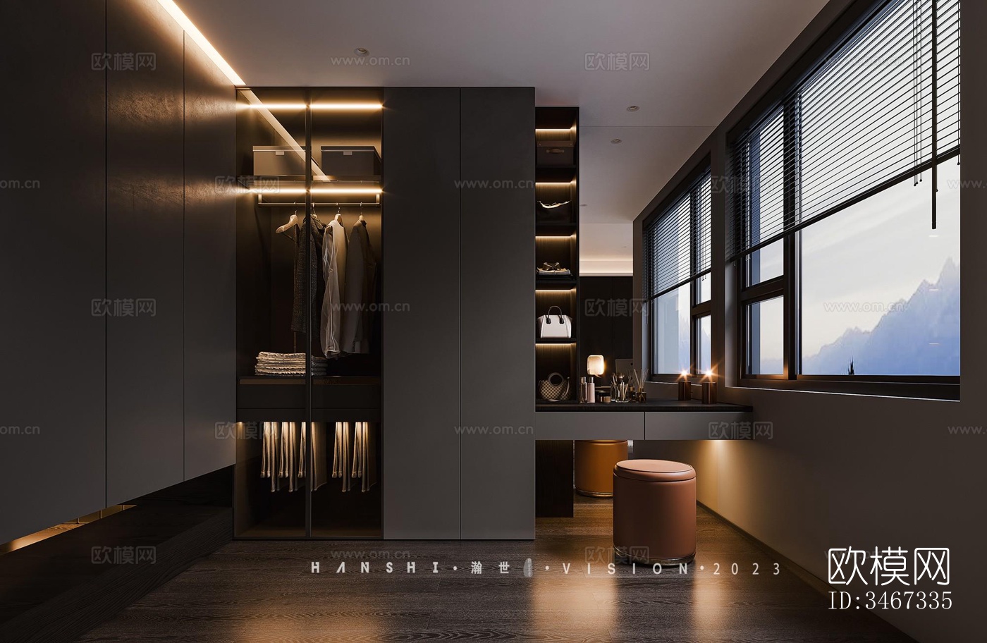 现代大平层效果图下载（渲染图7）