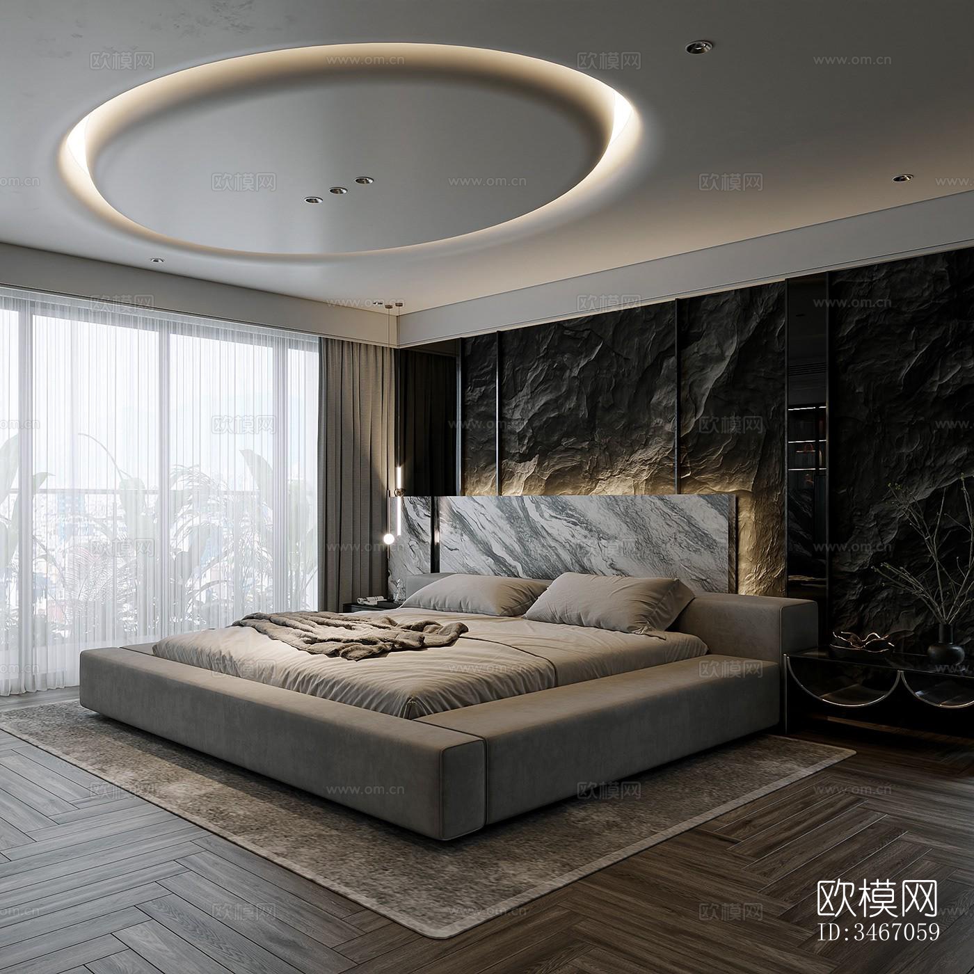 现代卧室效果图下载（渲染图5）