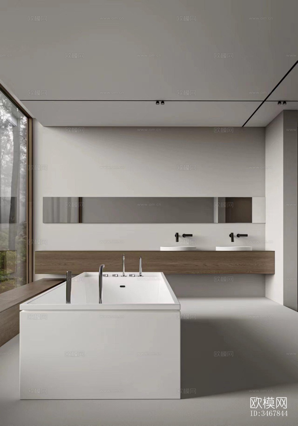 现代大平层效果图下载（渲染图3）