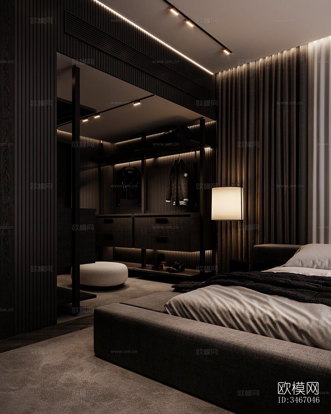 现代卧室效果图下载（渲染图4）
