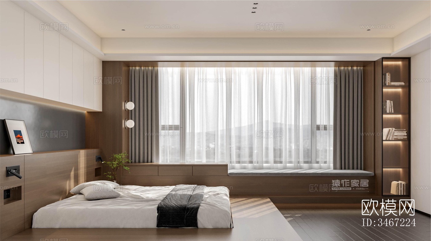 现代大平层效果图下载（渲染图5）