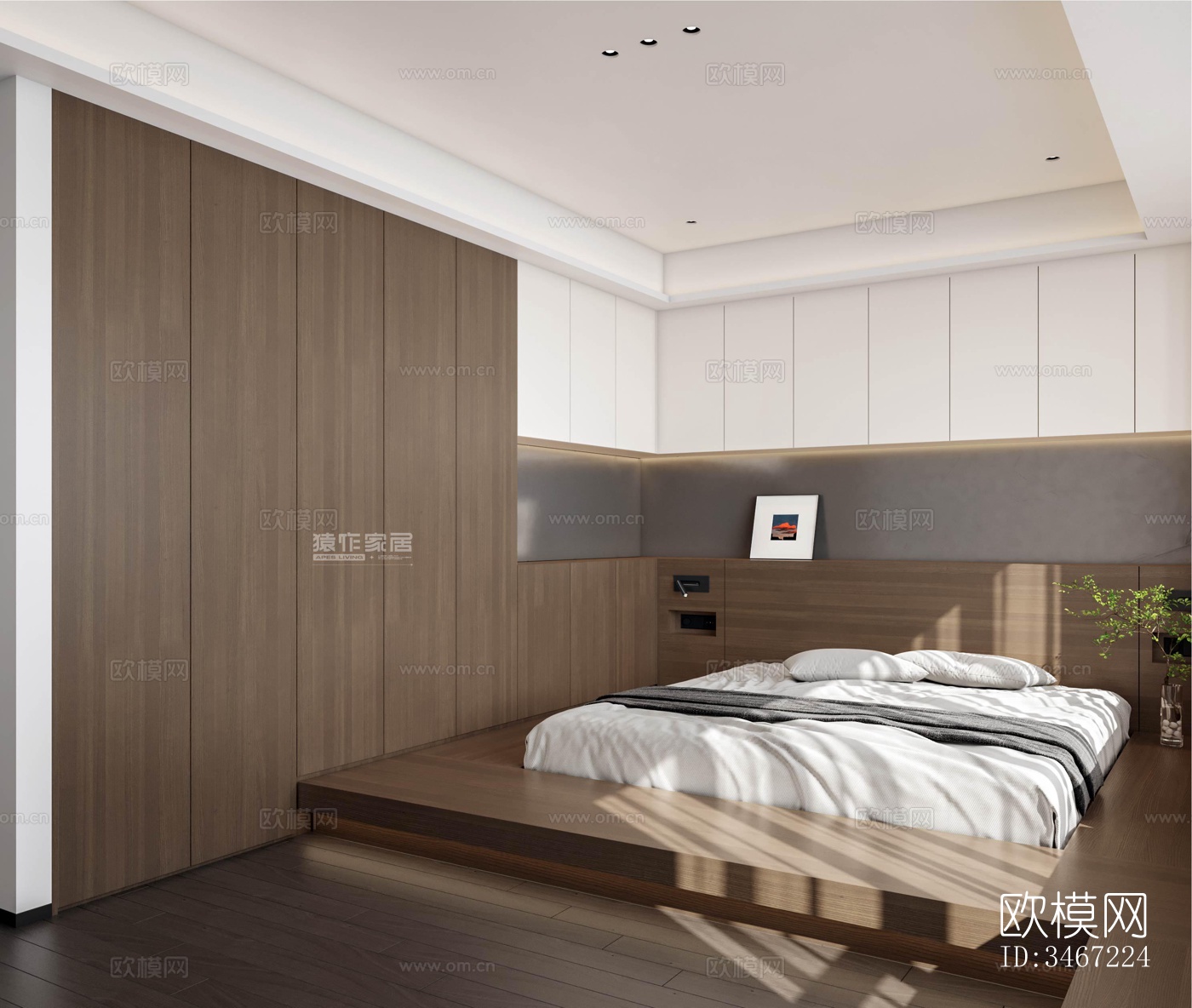 现代大平层效果图下载（渲染图6）