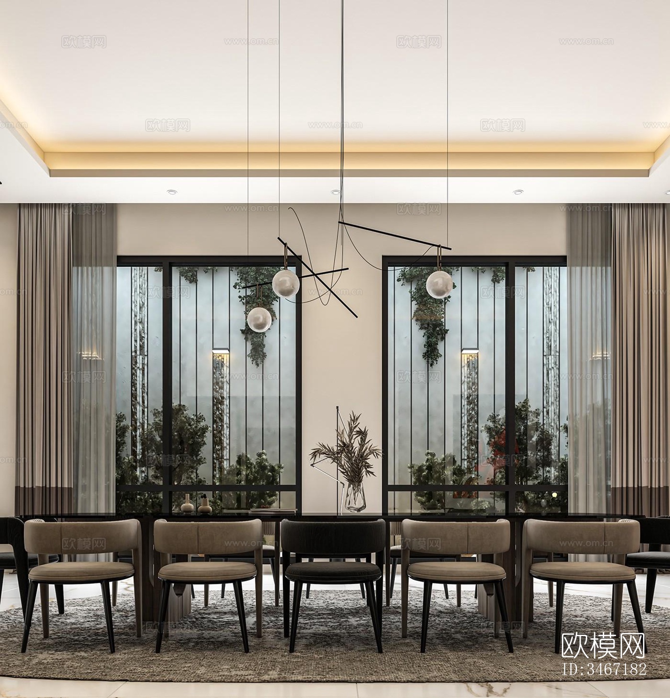 现代大平层效果图下载（渲染图10）