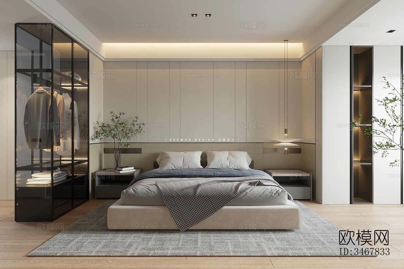 现代大平层效果图下载（渲染图9）