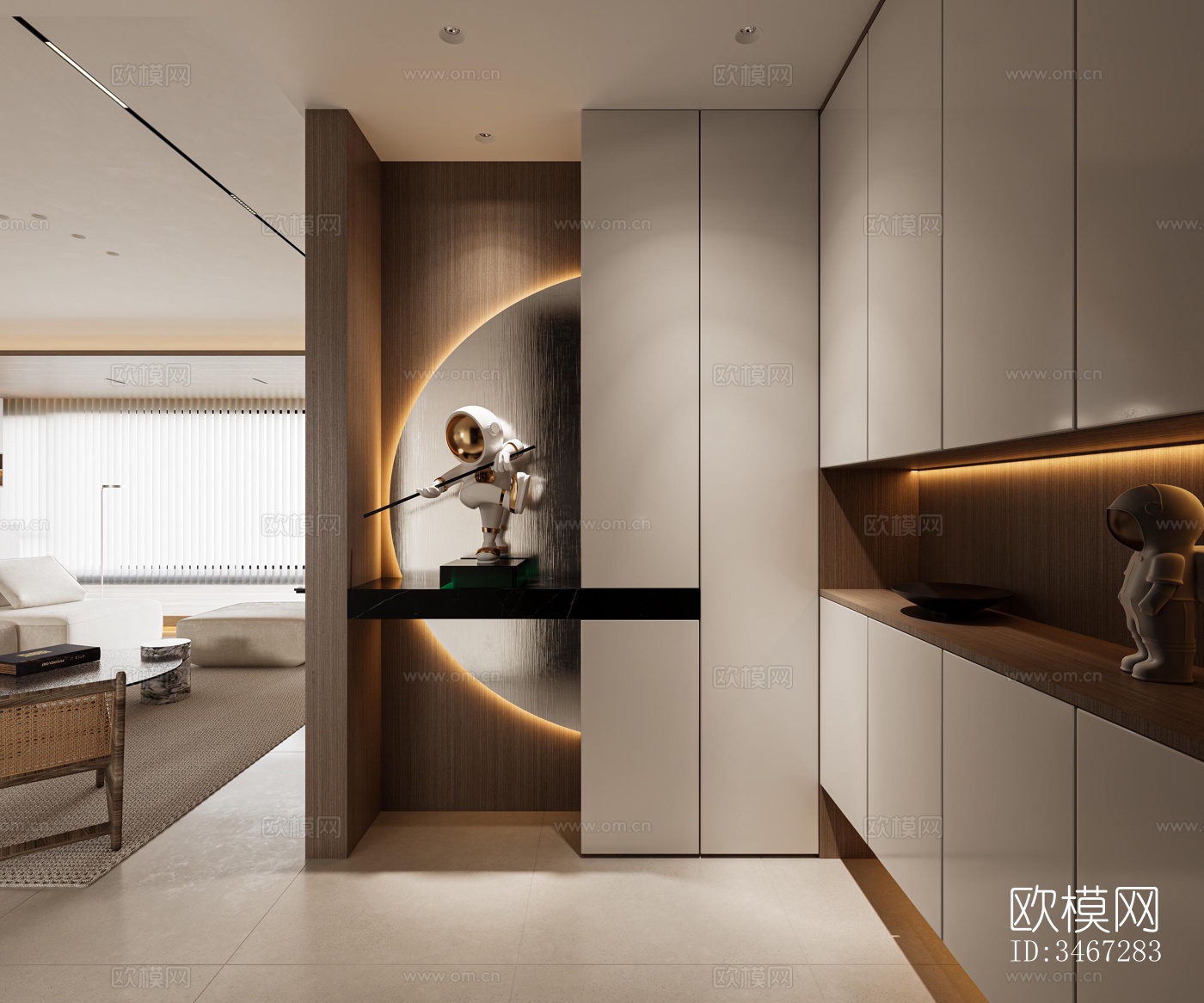 现代大平层效果图下载（渲染图13）