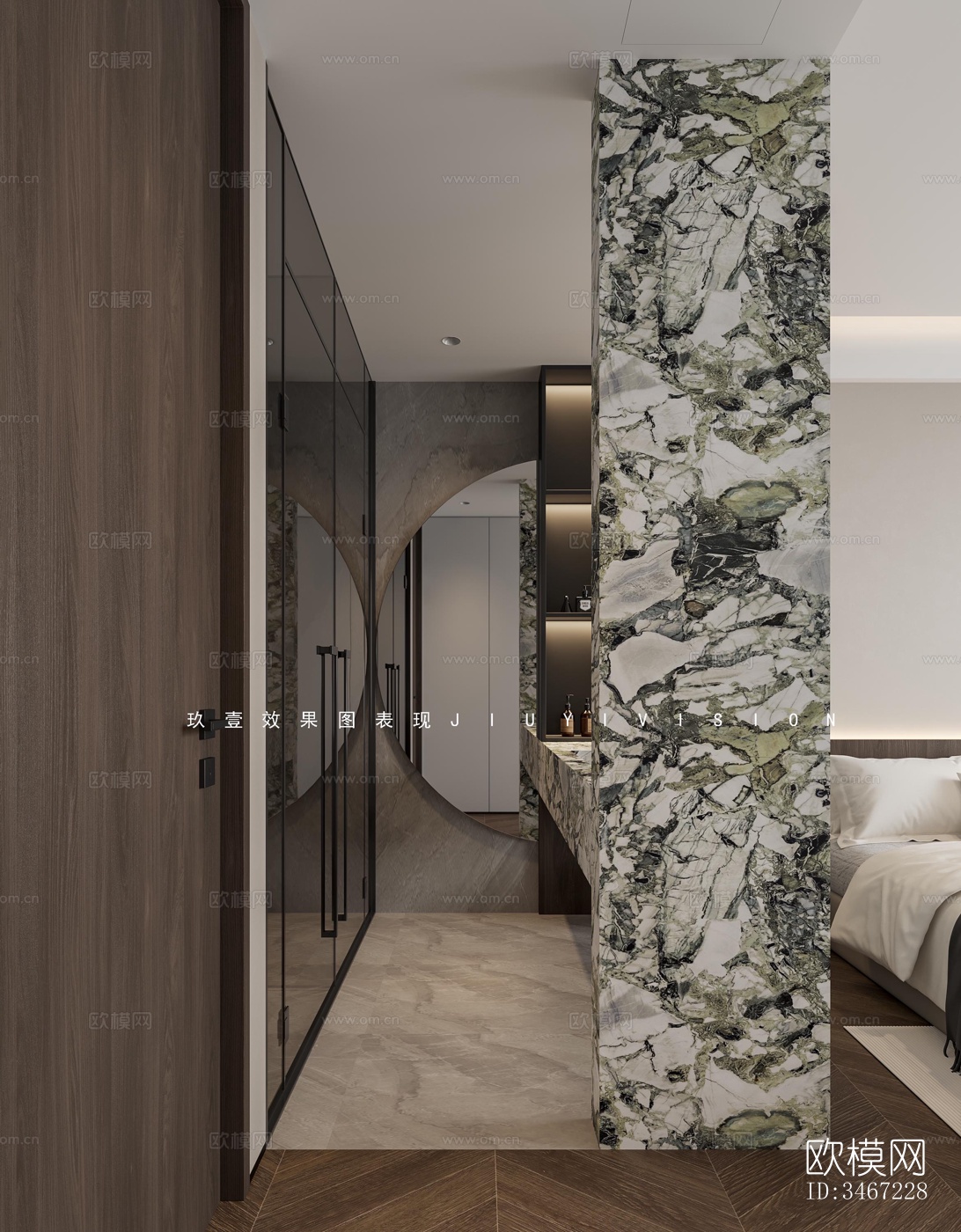 现代大平层效果图下载（渲染图2）