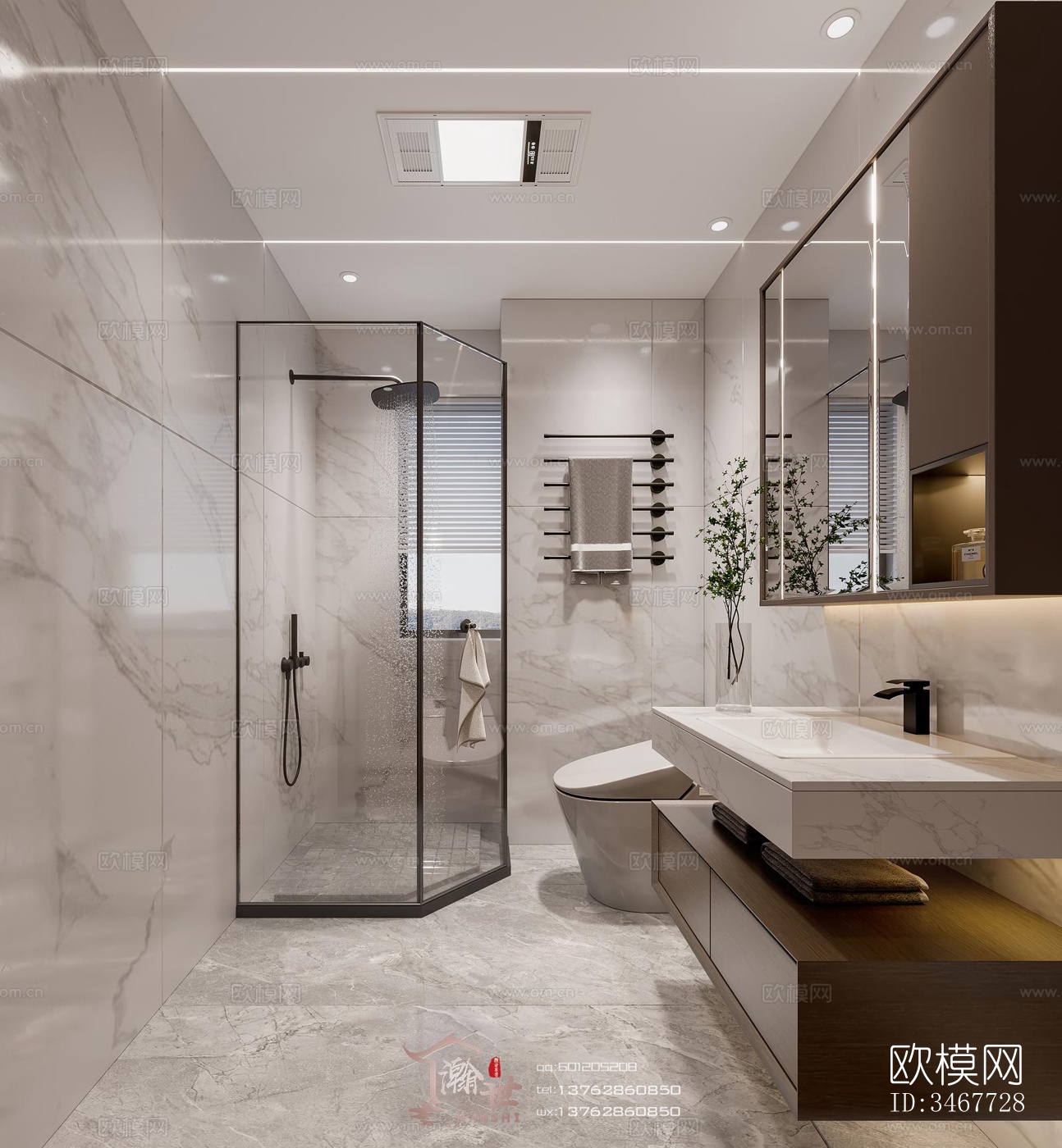 现代大平层效果图下载（渲染图7）