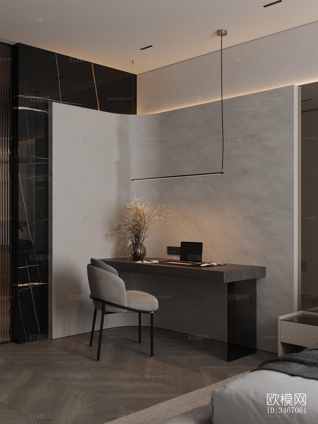 现代卧室效果图下载（渲染图3）