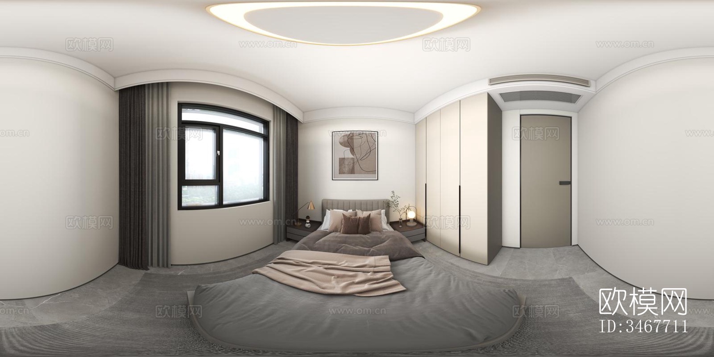 现代大平层效果图下载（渲染图4）