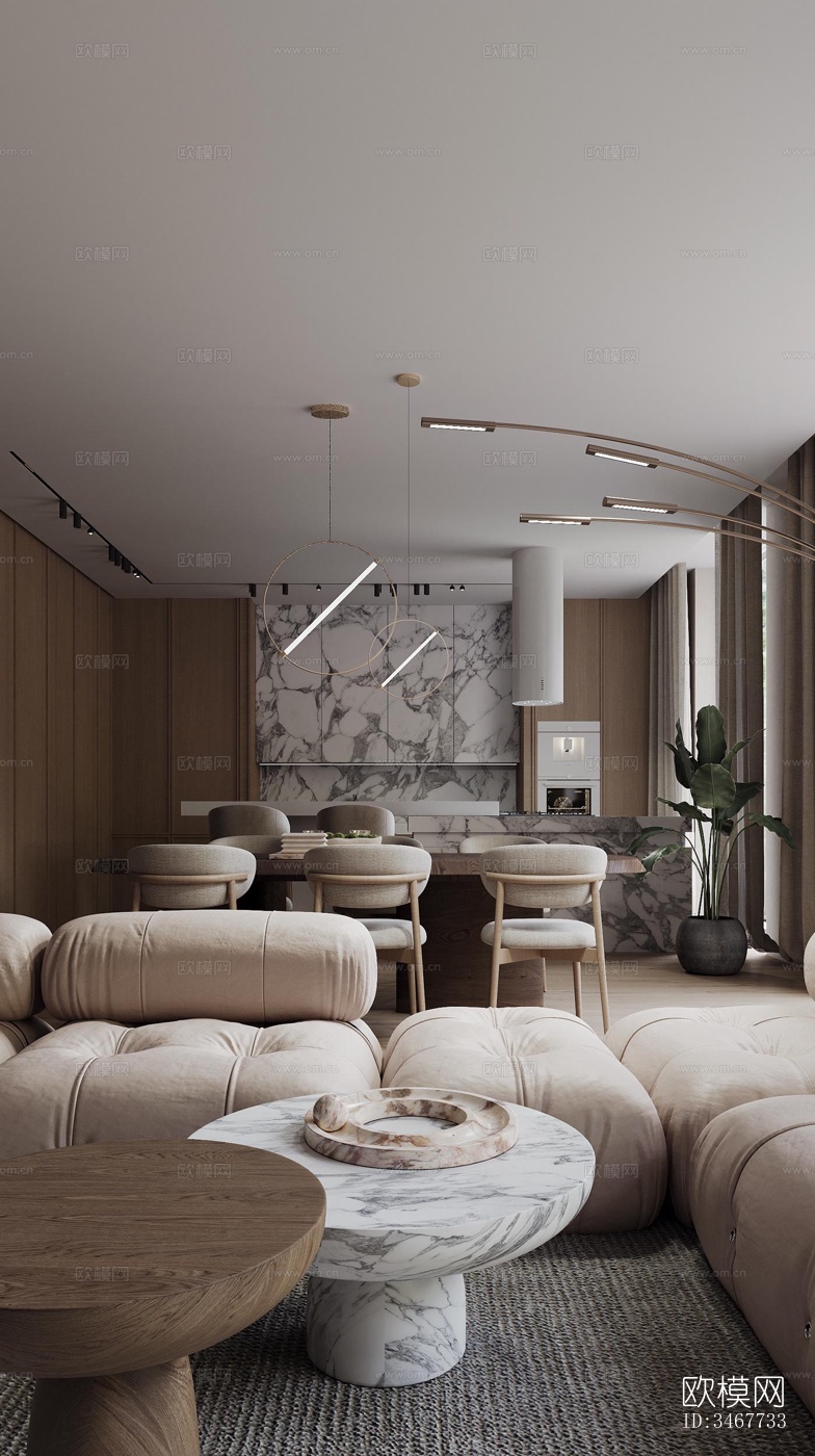 现代大平层效果图下载（渲染图14）