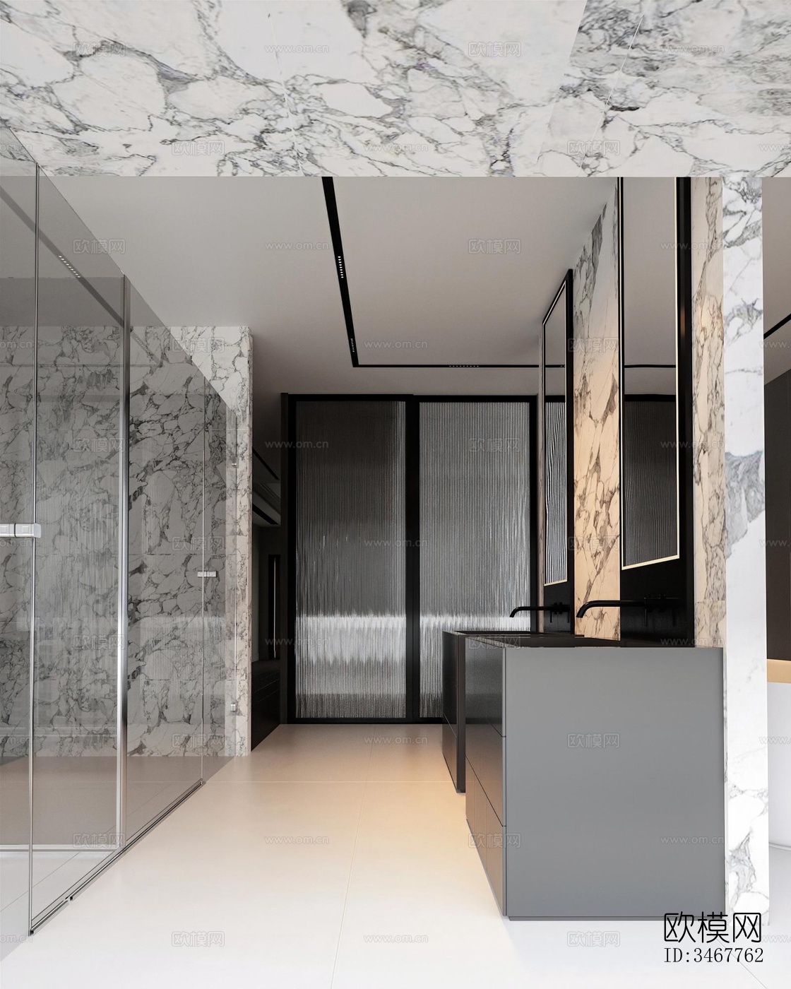 现代大平层效果图下载（渲染图19）