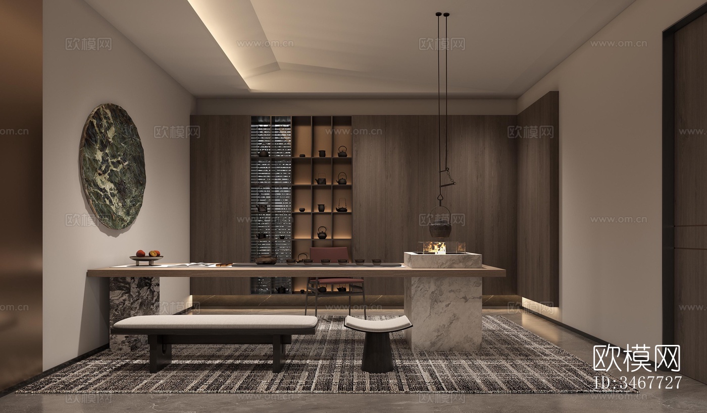 现代大平层效果图下载（渲染图6）