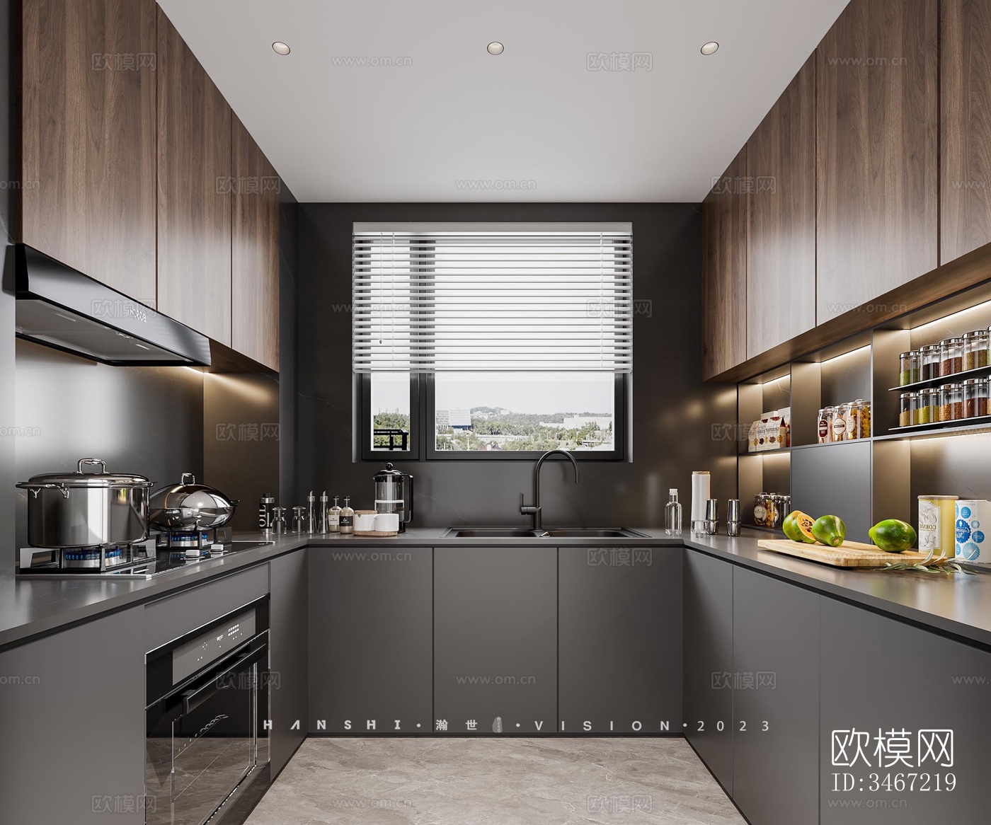 现代大平层效果图下载（渲染图2）