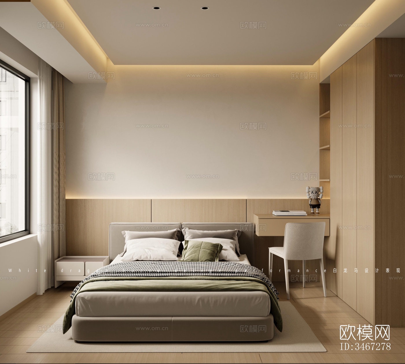 现代大平层效果图下载（渲染图2）