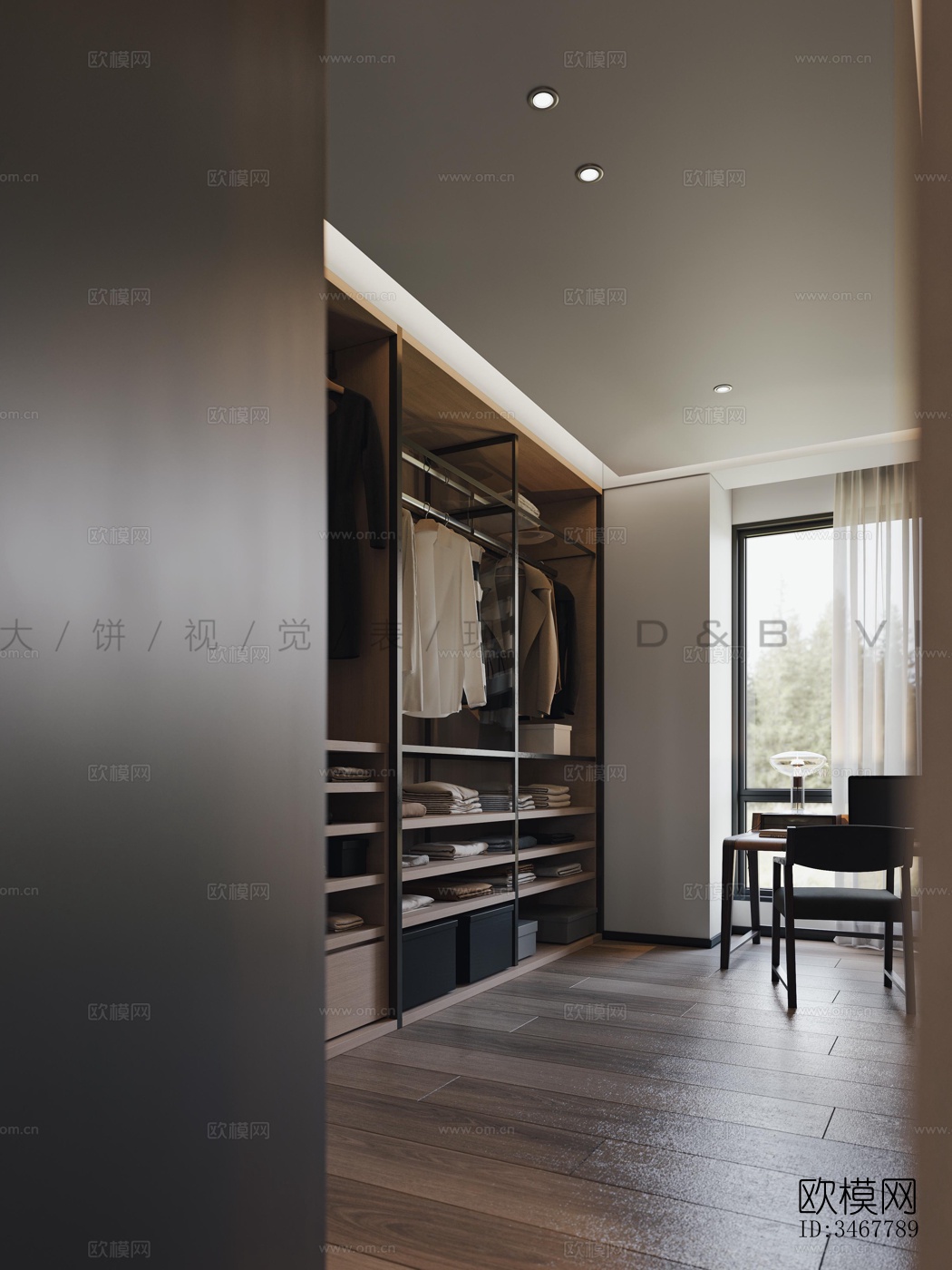 现代大平层效果图下载（渲染图3）