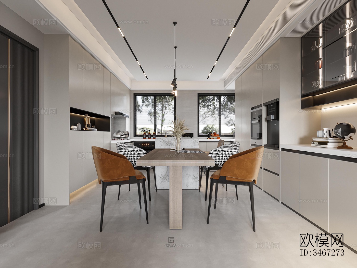 现代大平层效果图下载（渲染图14）