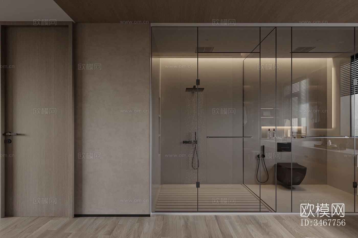 现代大平层效果图下载（渲染图8）