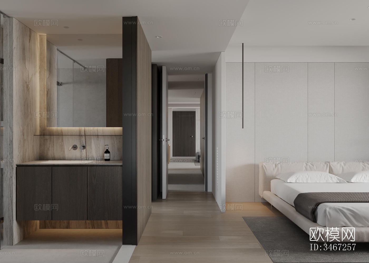 现代大平层效果图下载（渲染图12）