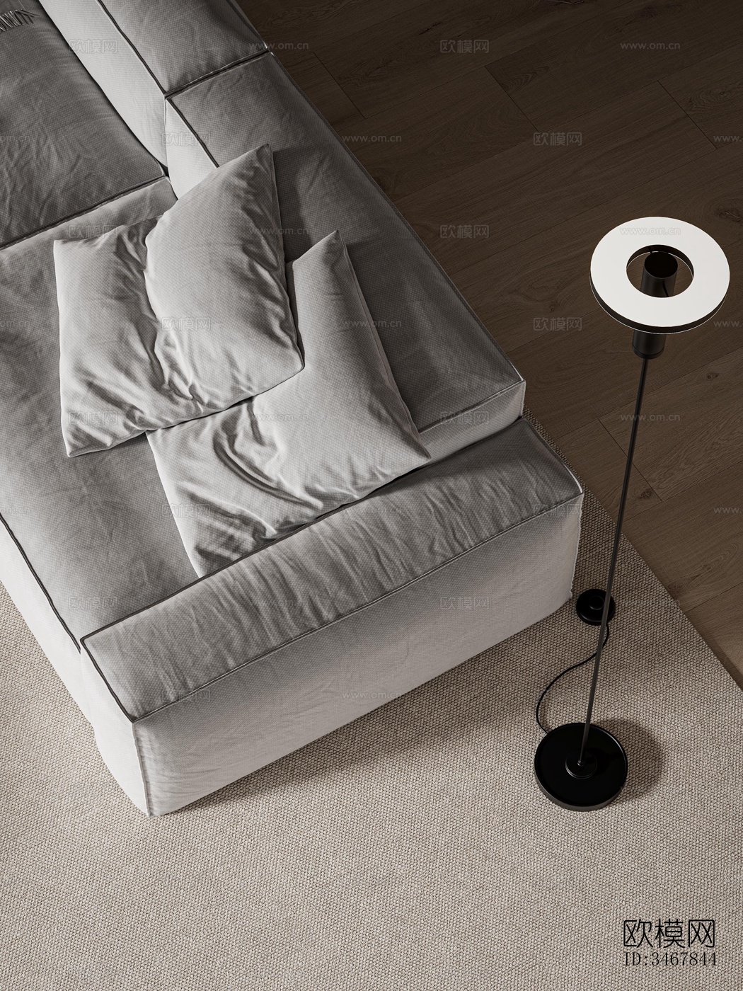 现代大平层效果图下载（渲染图6）