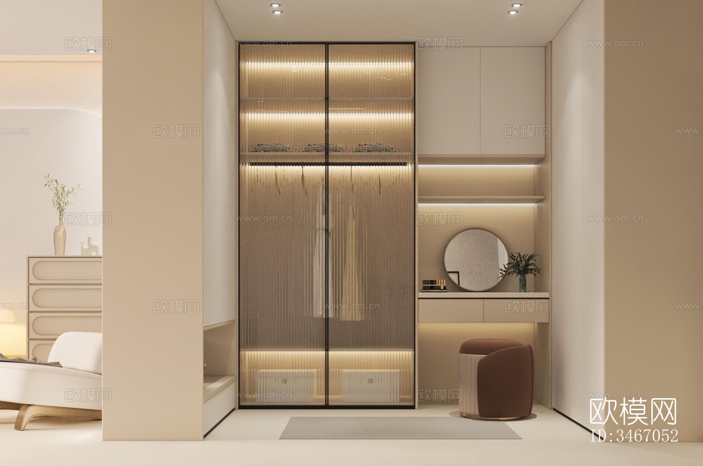 现代卧室效果图下载（渲染图3）