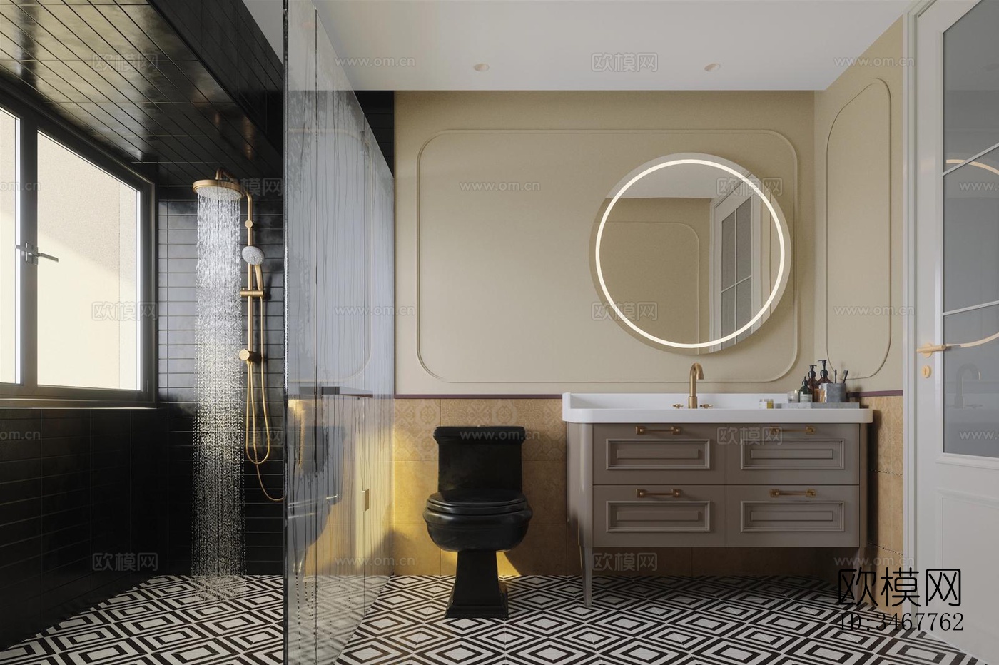 现代大平层效果图下载（渲染图9）