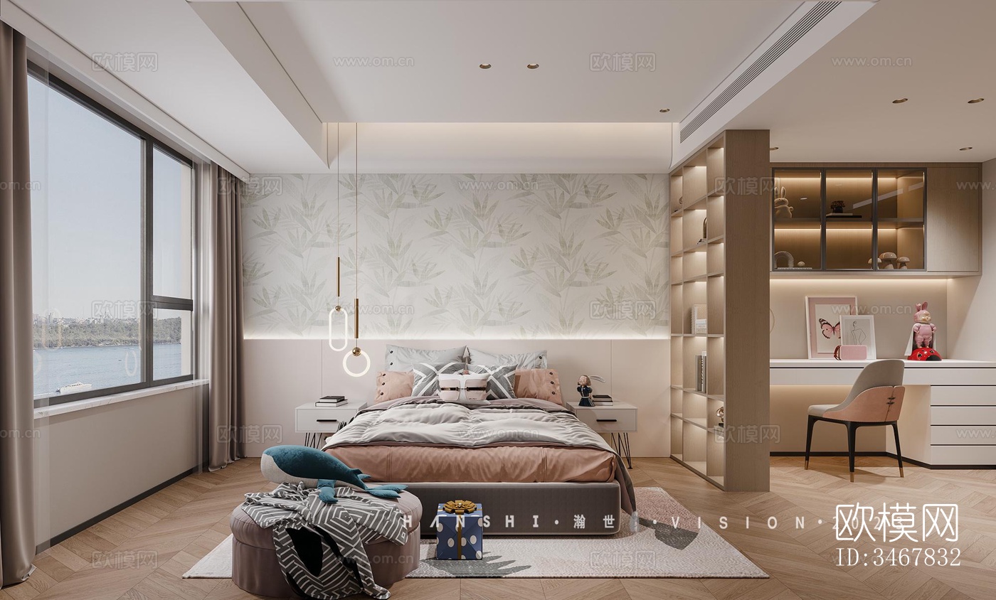 现代大平层效果图下载（渲染图6）