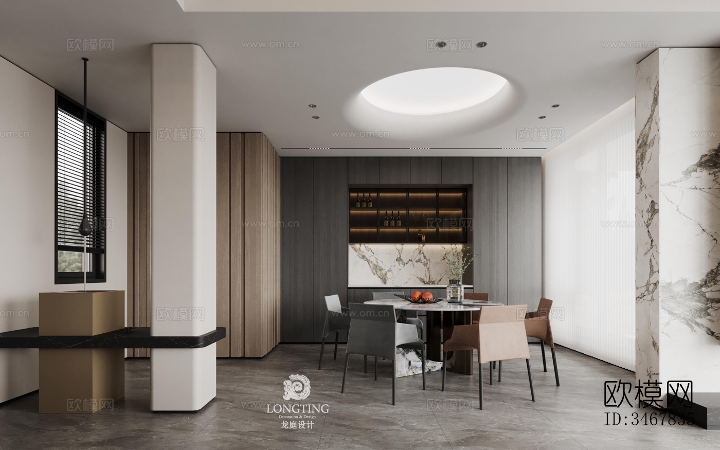 现代大平层效果图下载（渲染图11）