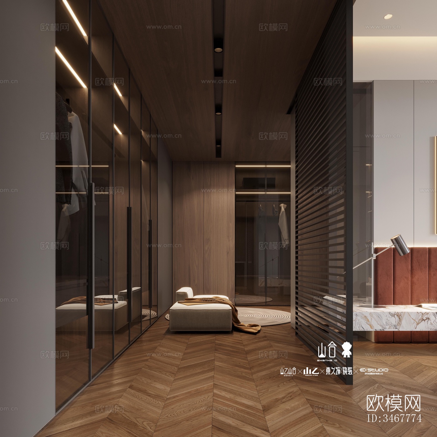 现代大平层效果图下载（渲染图6）