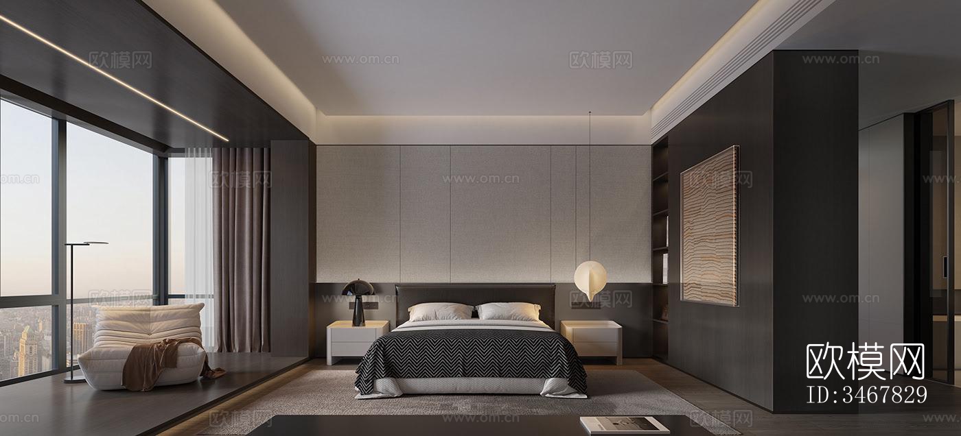 现代大平层效果图下载（渲染图11）