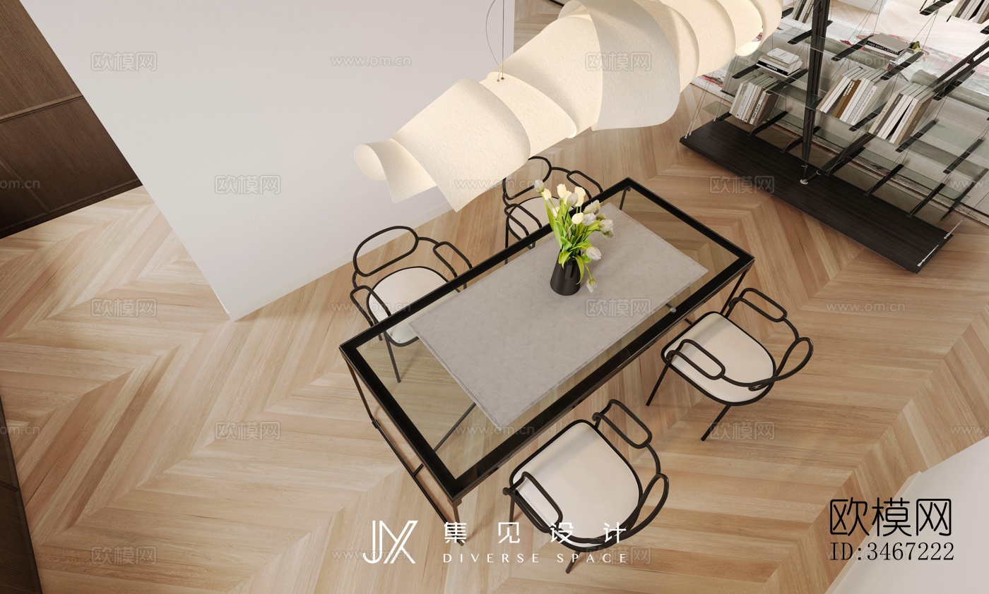 现代大平层效果图下载（渲染图19）